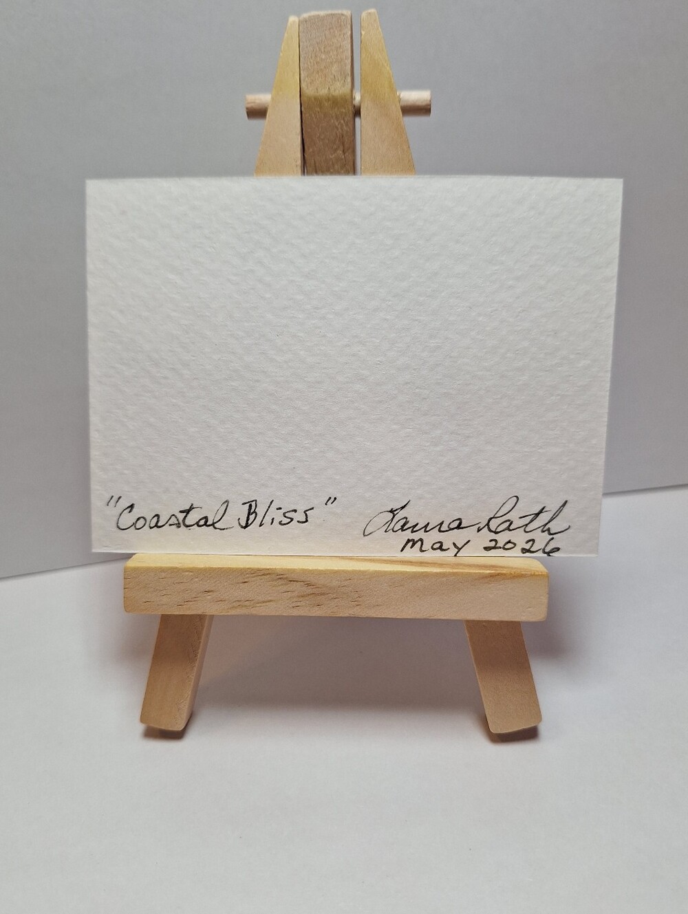 "Coastal Bliss" Hand-painted gouache painting (Tiny original artwork) - Picture 5 of 9